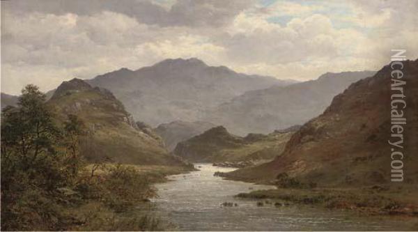 The River Colwyn Oil Painting - Alfred de Breanski