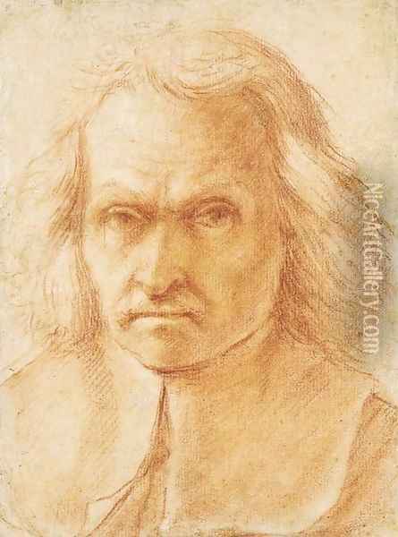Self-portrait, bust-length Oil Painting - Giovanni Battista Salvi, Il Sassoferrato