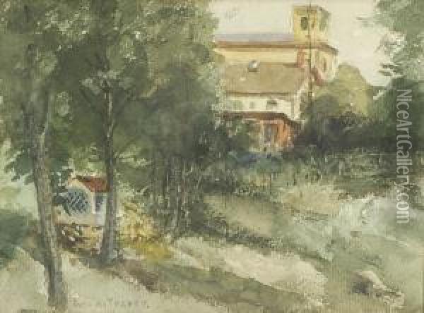 Church Or Meetinghouse Oil Painting - George A. Traver