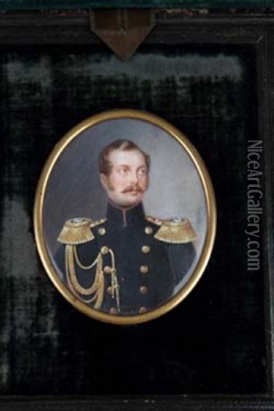Portrait Von Zar Nikolaus I. Von Russland Oil Painting - Iwan Winberg