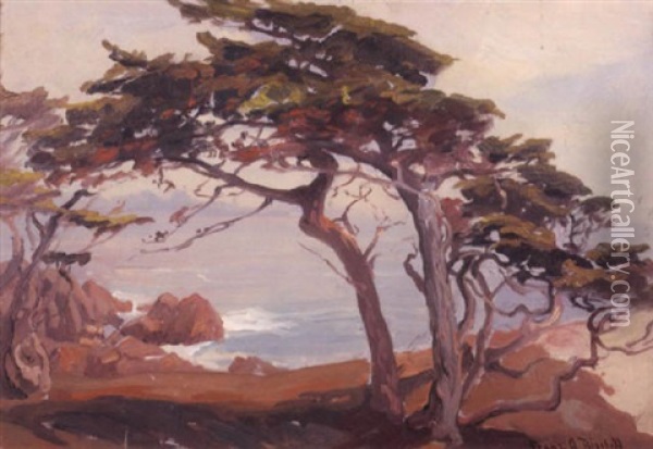 Monterey Coastal Landscape Oil Painting - Franz Arthur Bischoff