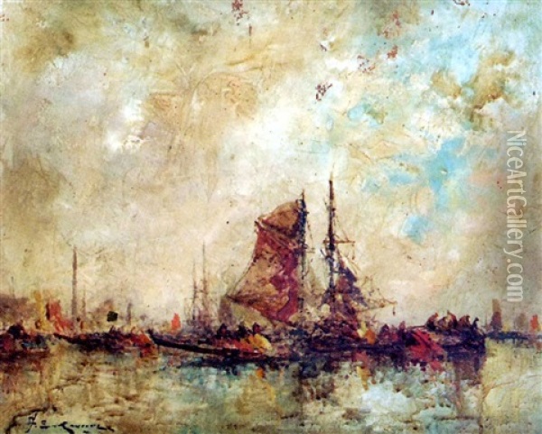 Marine Oil Painting - Jean Etienne Karnec