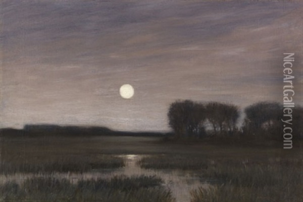 Mondaufgang Oil Painting - Hans am Ende