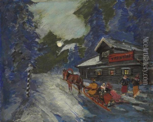 A Weigh Station Oil Painting - Konstantin Alexeievitch Korovin