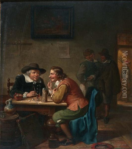 Jan Steen Van Gooijen: Aanzoek Om De Hand Van Van Gooijen's Dochter Oil Painting - Jacob Akkersdyk