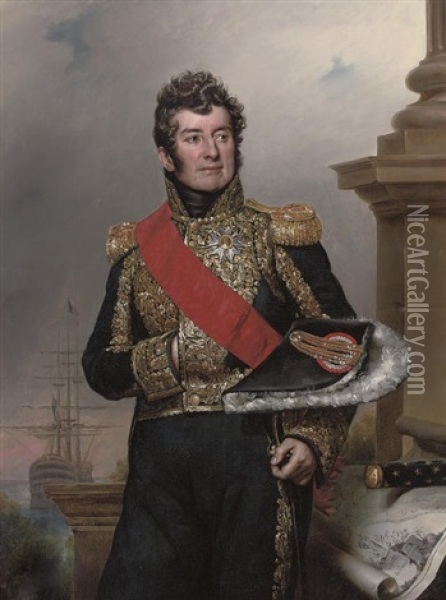 Portrait Of Comte Laurent-jean-francois Truguet, Admiral Of France Oil Painting - Paulin Jean Baptiste Guerin
