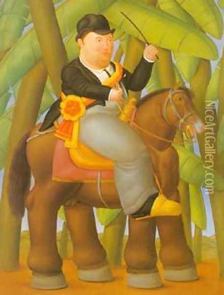 President and First Lady 1989. Oil Painting - Fernando Botero