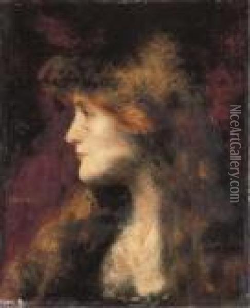 Portrait De Dame En Buste Oil Painting - Jean-Jacques Henner