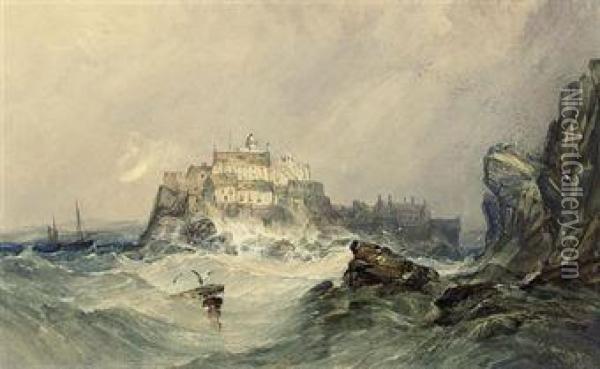 Elizabeth Castle, Jersey Oil Painting - Charles Bentley