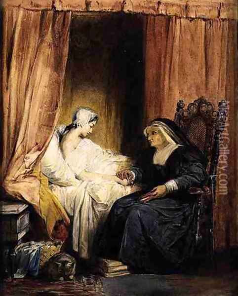 The Use of Tears or, The Love Sick Maid Oil Painting - Richard Parkes Bonington