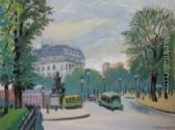 Place De L'observatoire (1930) Oil Painting - Abraham Weinbaum