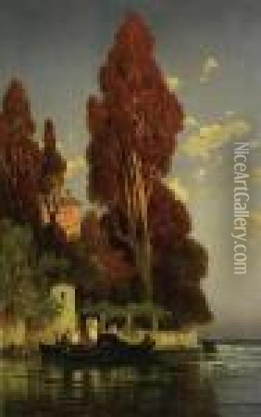In The Lagoon To Venice Oil Painting - Hermann David Salomon Corrodi