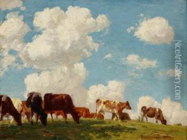 New England Pasture Oil Painting - Edward Charles Volkert