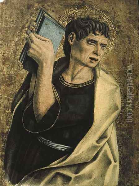A male saint holding a book Oil Painting - Carlo Crivelli