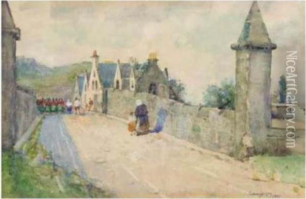 Approaching Stirling Castle Oil Painting - Archibald Kay