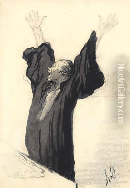 LA avocat Pathetique Oil Painting - Honore Daumier
