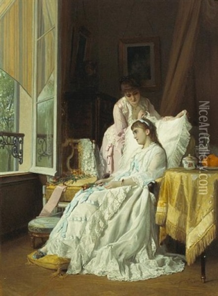 The Convalescent Oil Painting - Charles Louis Baugniet