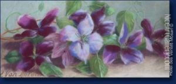 Fleurs Oil Painting - Camille Triest Van Mulders