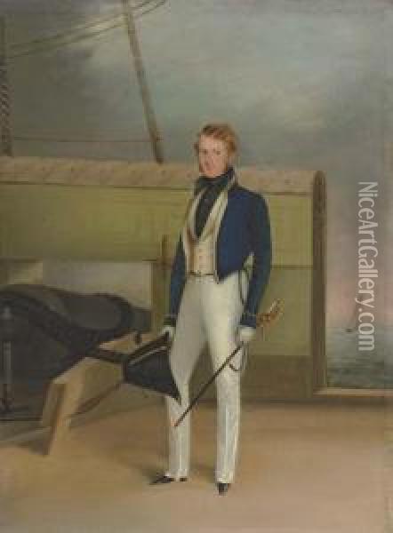 A Royal Naval Officer In Dress Uniform Oil Painting - Condy, Nicholas Matthews
