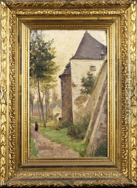 Chemin Anime, Avec Chateau Oil Painting - William Jelley
