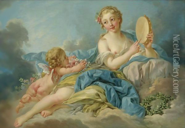 The Muse Erato Oil Painting - Francois Boucher
