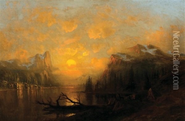 Sunset Oil Painting - Hamilton Hamilton