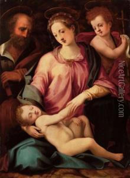 Sacra Famiglia Con San Giovannino Oil Painting - Michele di Ridolfo del Ghirlandaio (see Tosini)