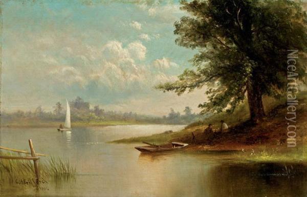 Picnic By The Water's Edge Oil Painting - Charles Henry Gifford