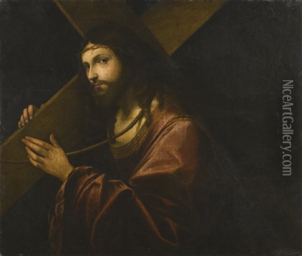 Christ Carrying The Cross Oil Painting - Giovanni Cariani