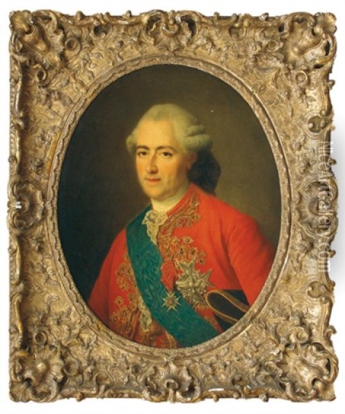 Portrait De Louis Xv Avec L'etoile Du Saint-esprit Et De L'ordre De Saint-louis Oil Painting - Francois Hubert Drouais