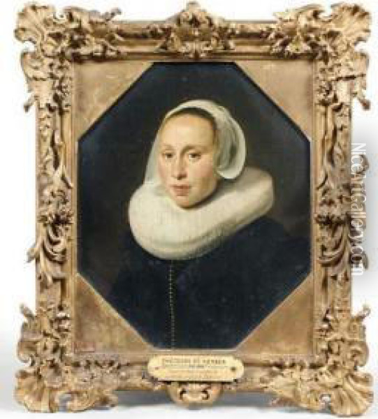 Portrait De Jeune Femme Oil Painting - Thomas De Keyser