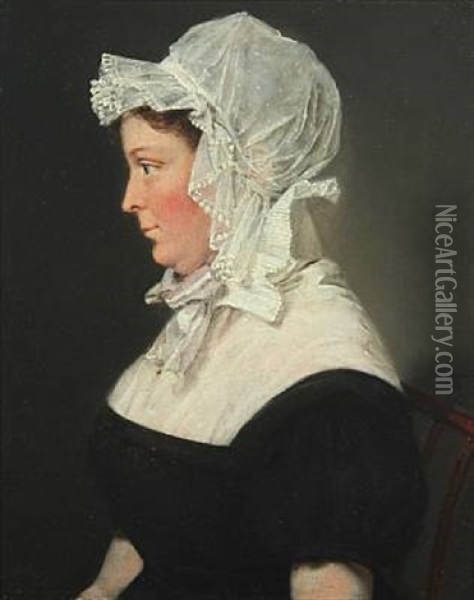 Portrait Of Marie Magdalene Bille, Nee Friedlieb (1780-1829) Oil Painting - Christian Albrecht Jensen