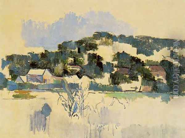Houses On The Hill Oil Painting - Paul Cezanne