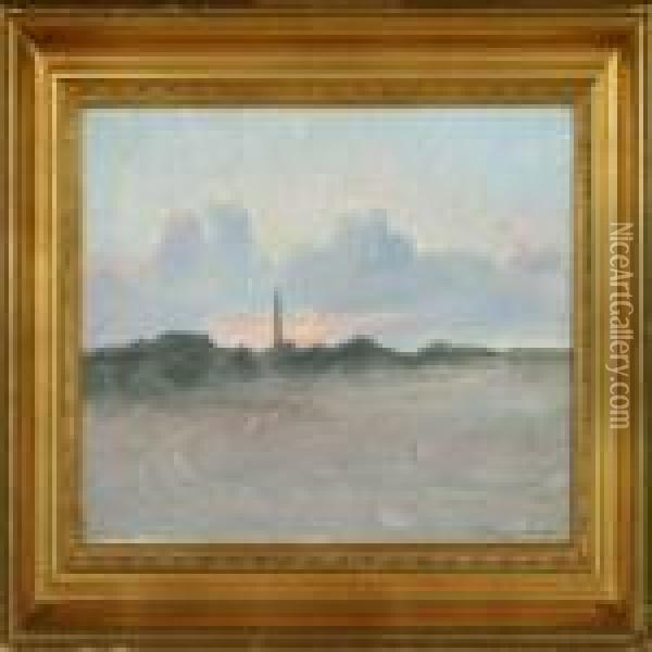 Sea Shore Withlighthouse Oil Painting - Poul Friis Nybo