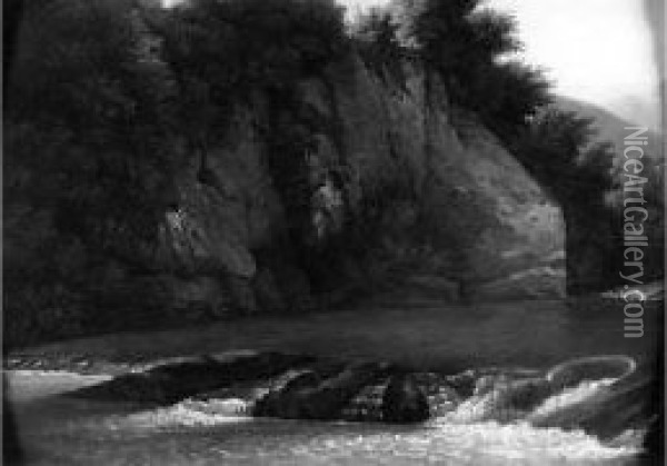 Cascades Dans Les Gorges De Civita Castellana Oil Painting - Jean-Joseph-Xavier Bidauld