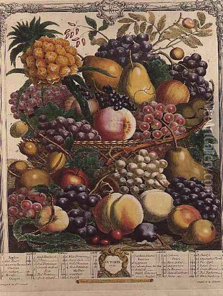 October, from 'Twelve Months of Fruits' Oil Painting - Pieter Casteels