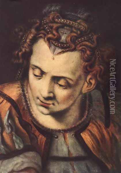 Head of a Woman 1554 Oil Painting - Frans, the elder Floris