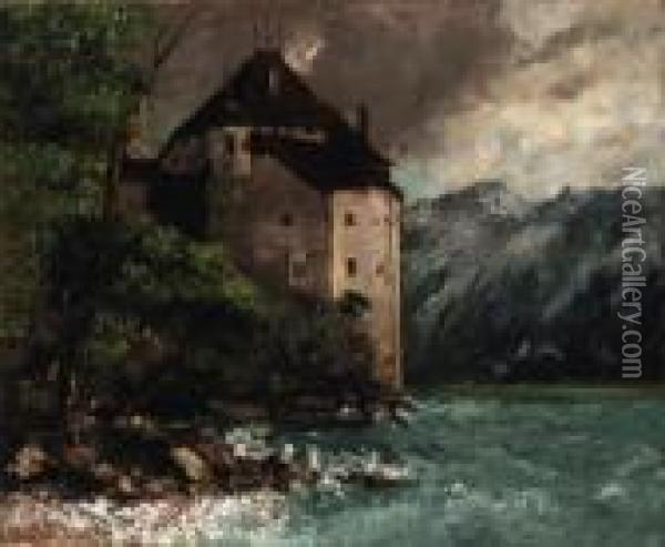 Chteau De Chillon Oil Painting - Gustave Courbet