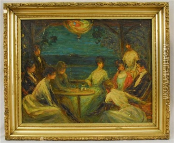 Evening On The Veranda Oil Painting - William Baxter Closson