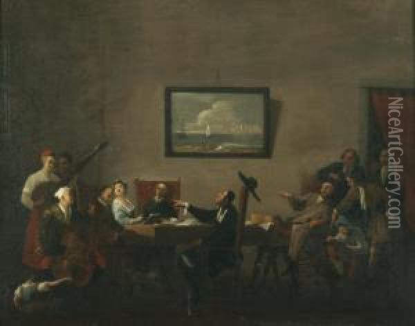 A Chamber Concert Oil Painting - Marco Ricci
