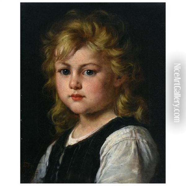 Portrait Of A Girl Oil Painting - Rudolf Epp