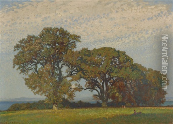 Sonniger Herbstmorgen - Insel Vilm Oil Painting - Gustav Holstein