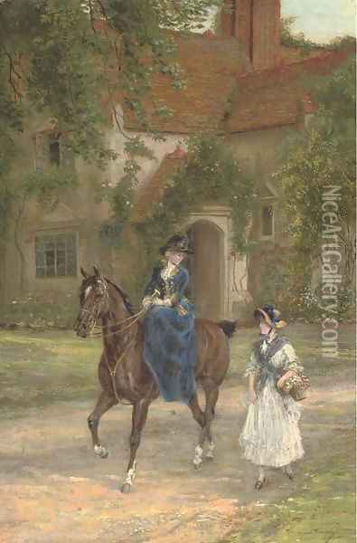 A mistress with her maid Oil Painting - Heywood Hardy