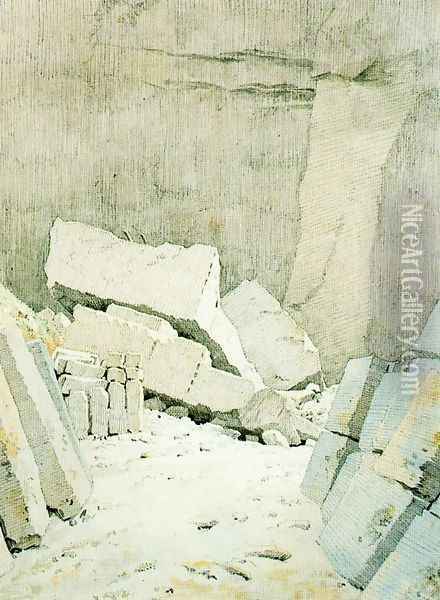 Fallen Rocks Oil Painting - Caspar David Friedrich