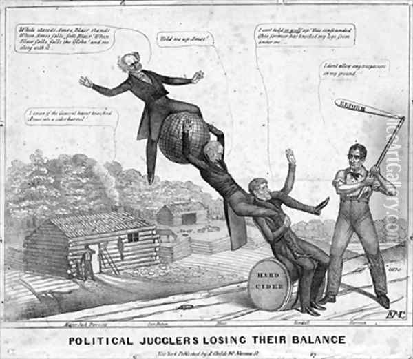 Political jugglers losing their balance Oil Painting - Edward Williams Clay