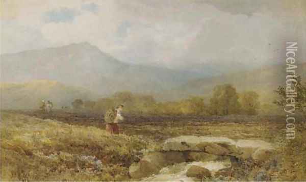 The peat gatherers Oil Painting - John Henry Mole