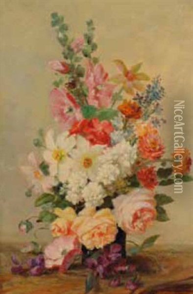 Bouquet De Fleurs Oil Painting - Alexandre Ripault