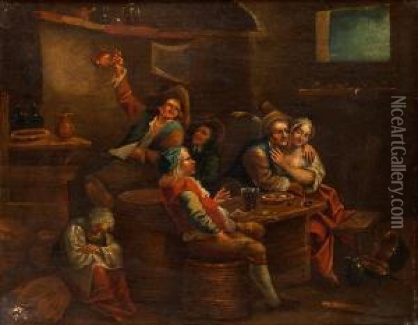 Krogscen Oil Painting - Cornelis Troost
