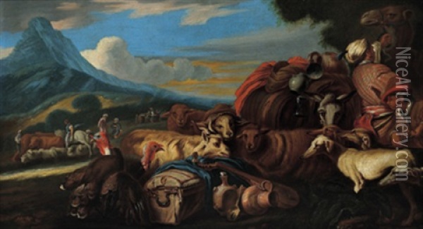 Hirten Mit Der Herde Oil Painting - Francesco Castiglione