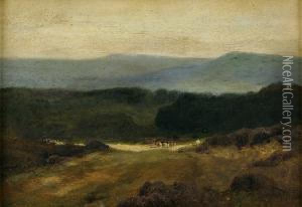 A View From Winterford, Surrey Oil Painting - John Clayton Adams